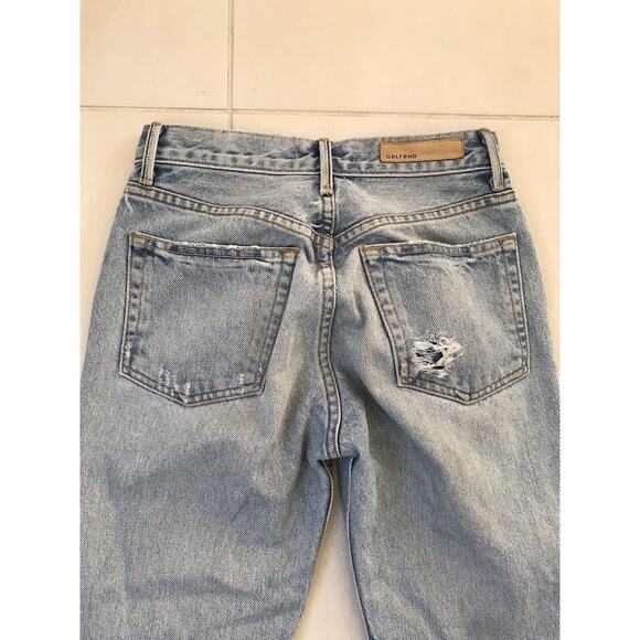 Grlfrnd Karolina High Waist Distressed Cut Off Straight Leg Denim Jeans - Picture 7 of 10